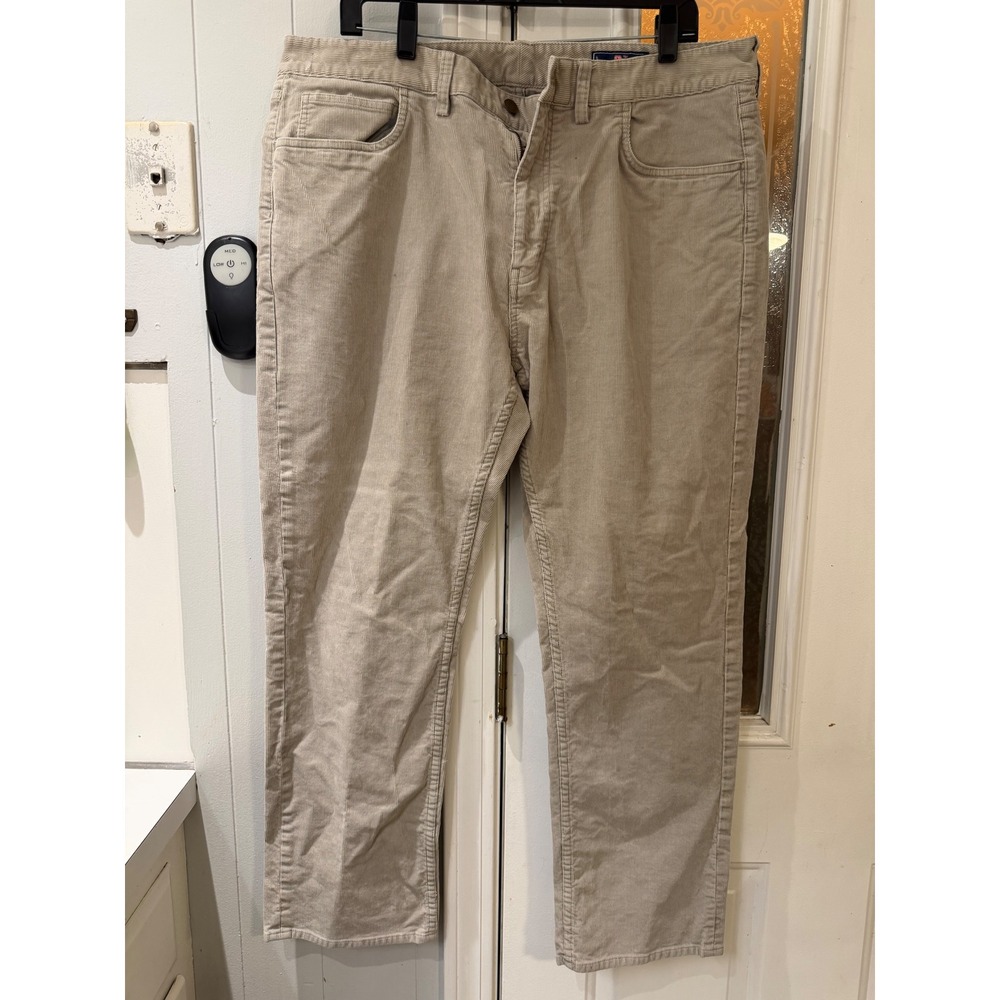 Vineyard Vines Mens 38x30 Corduroy Pants Tan Khaki Straight Fit Stretch Cotton